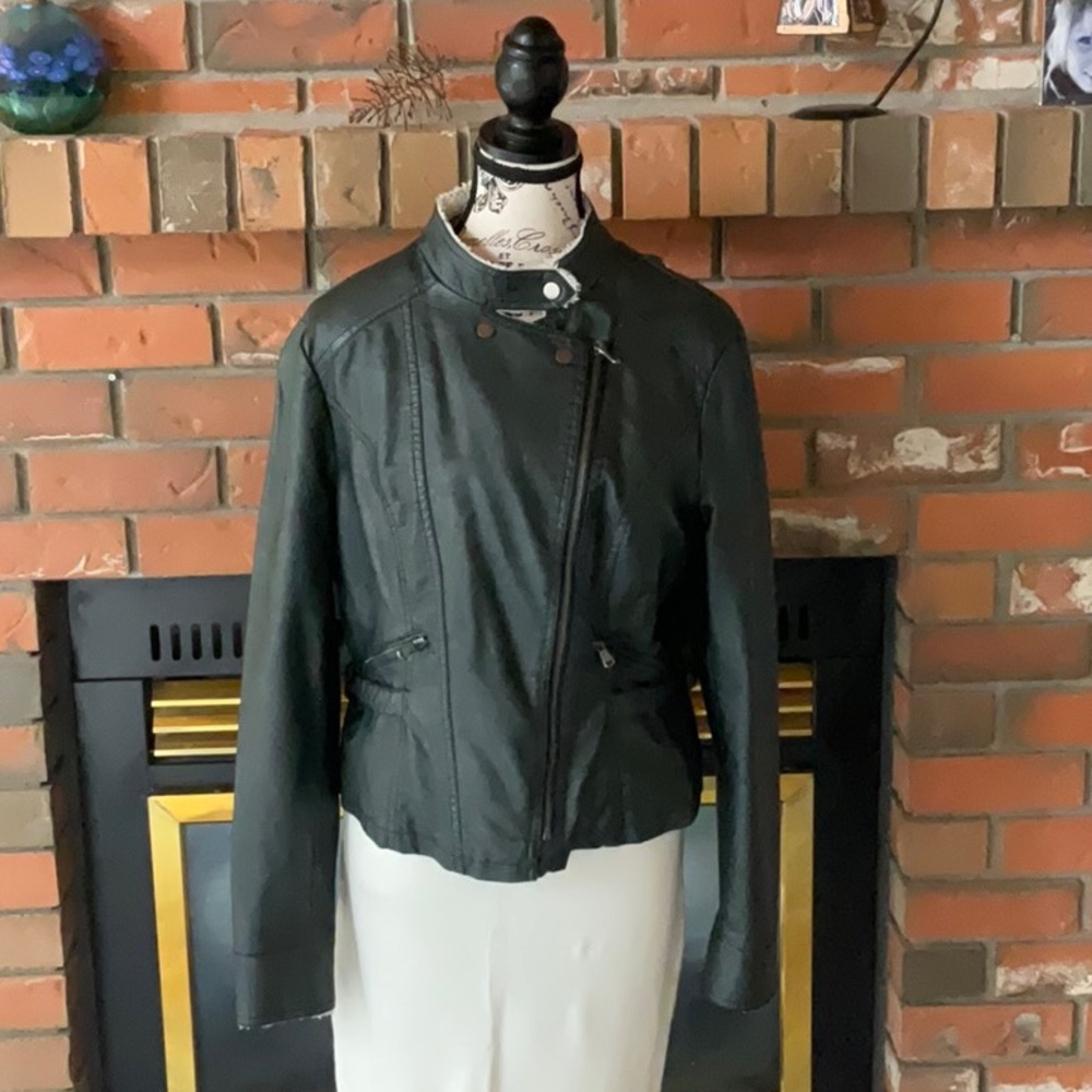 Blanc Noir faux leather jacket L